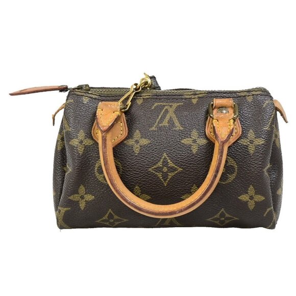 LOUIS VUITTON Mini Speedy 2Way Hand Bag Monogram Leather Brown - Picture 3 of 15